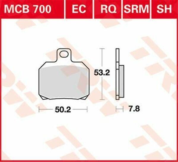 Trw SH Series Sindered Rear Brake Pads For Ducati Hypermotard 950 98-26 MCB700SH