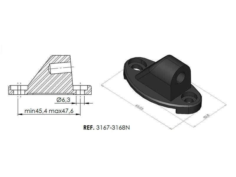 Puig Rearview Mirror Adaptor To Semi Fairing Base LHS Black 21653F
