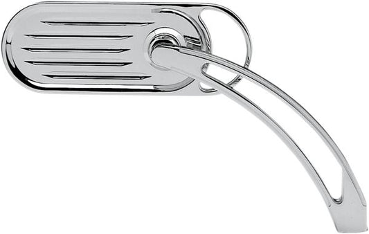 Arlen Ness Chrome Mirror Slingshot Grooved Chrome Oval Convex Screw-In 13-040