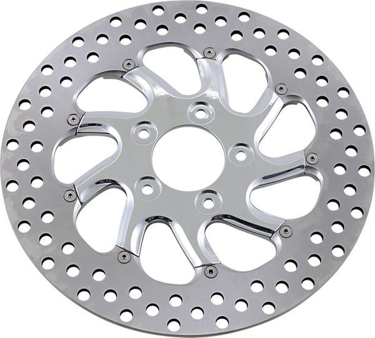 Uom Two-Piece Brake Rotor For Harley FLS 1690 2000-2014 Chrome 0133-1522TORRS-CH