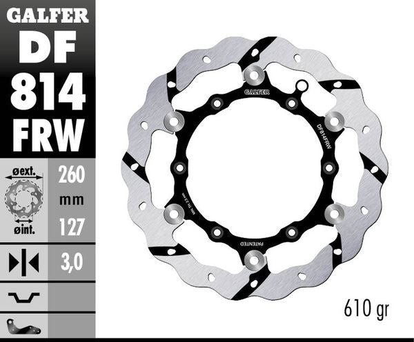 GALFER Brake Rotor Full-Floating Floating Wave® Two Piece (Floating) DF814FRW