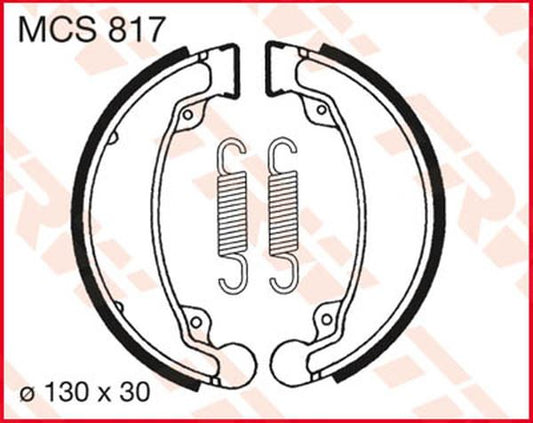 Trw Brake Shoes For Honda CB 250 1976-2016 Set MCS817