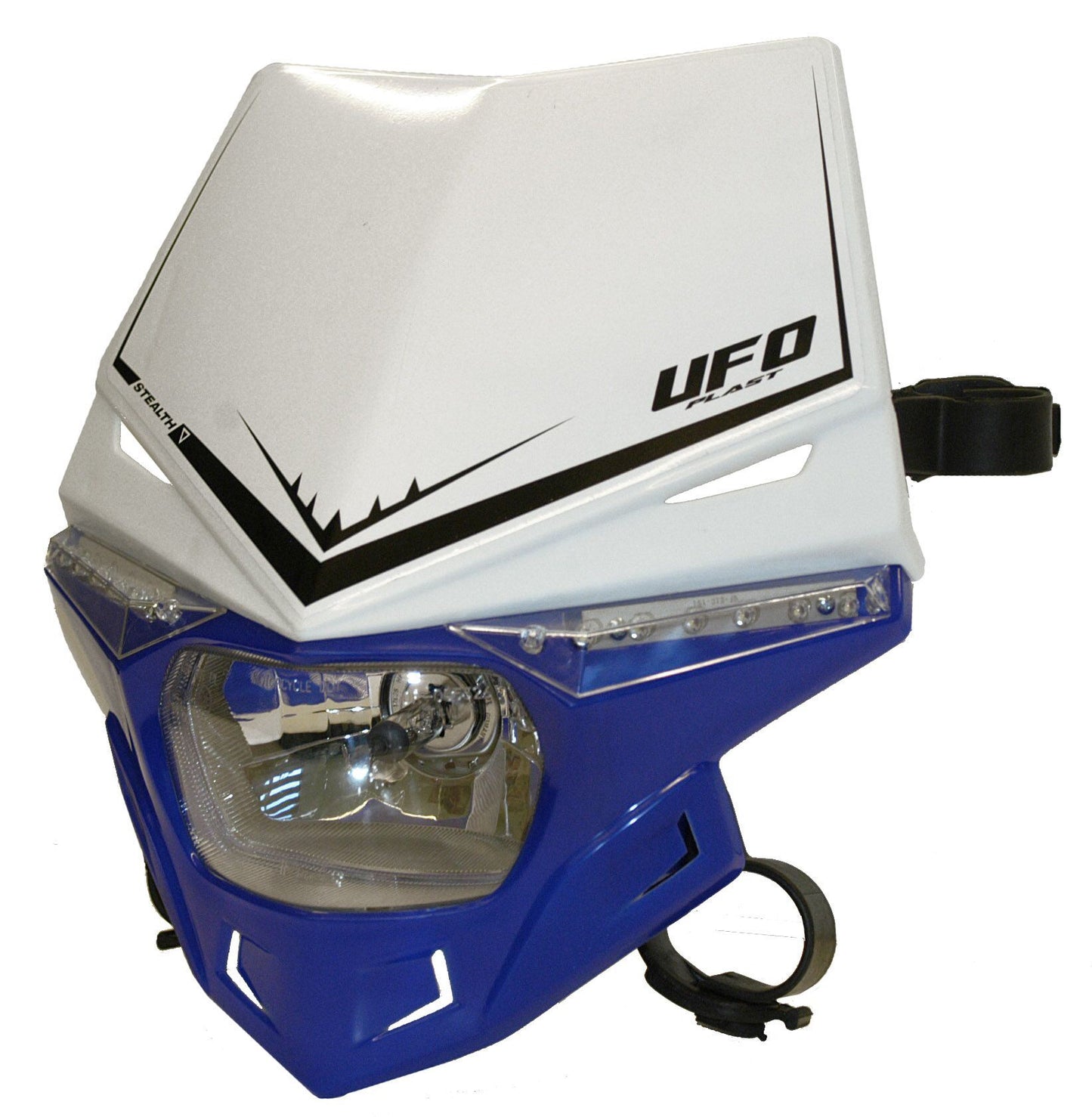 UFO STEALTH HEADLIGHT (12V/35W & LED) DUAL COLOR WHITE/REFLEX-BLUE PF01715W089