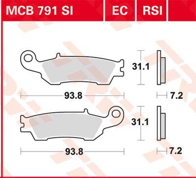 Trw SI Series Sindered Off-Road Brake Pads For Yamaha WR 450 F 07-23 MCB791SI