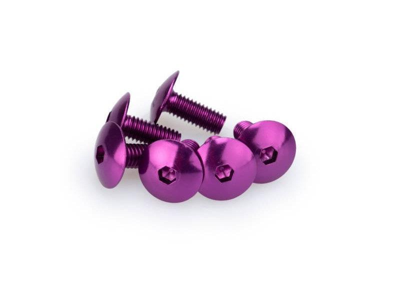 PUIG M6 Domed Screws 15mm x 6 Purple Universal 0611L