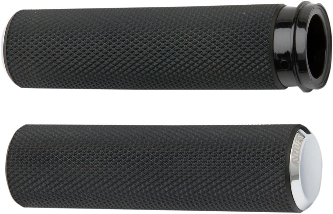 Arlen Ness Knurled Grips Black Chrome For HD FLTRXSE 1977 07-24 07-326