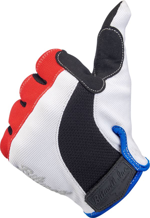 Biltwell Motorcycle Gloves Moto Red/White/Blue