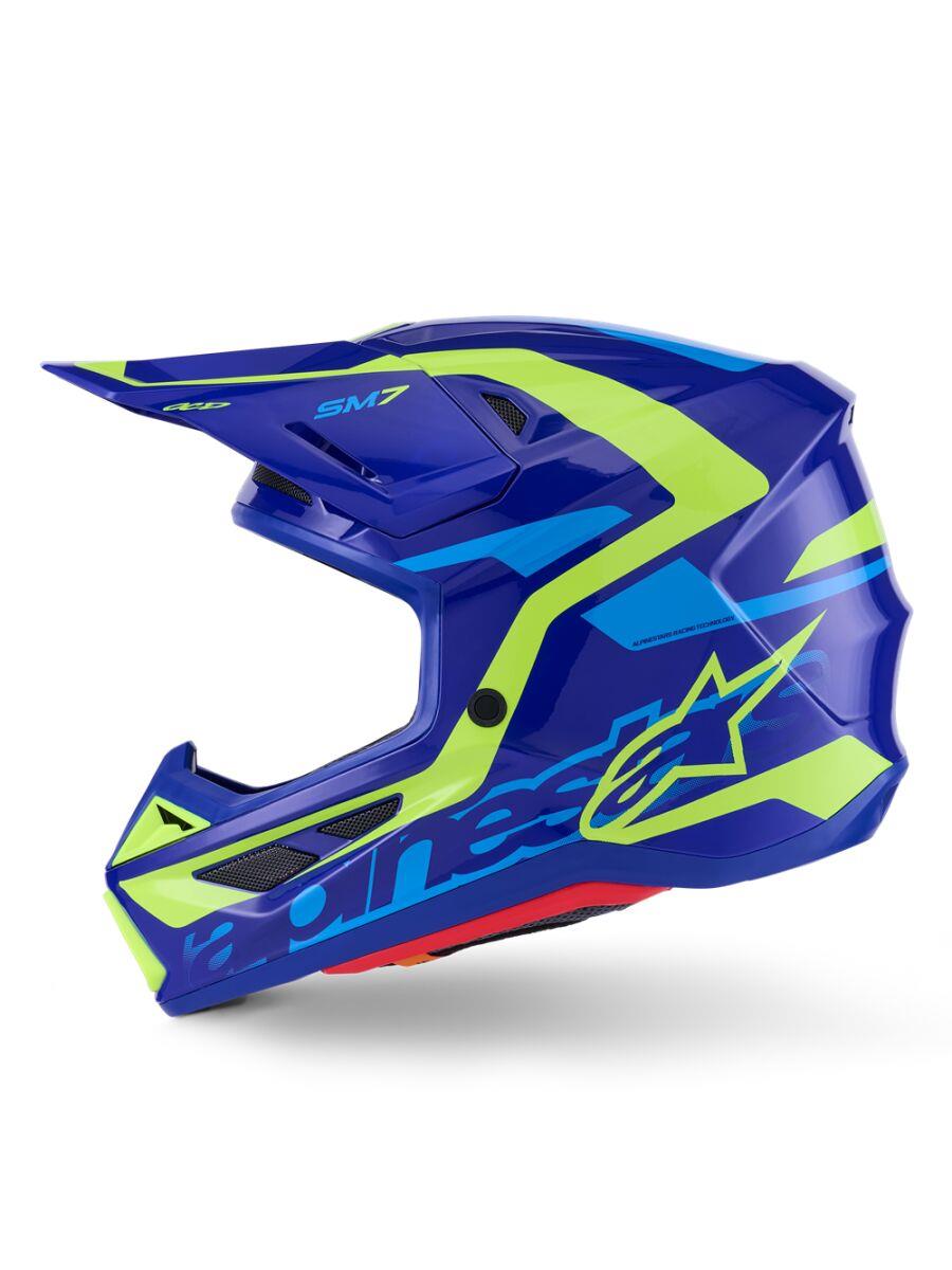 ALPINESTARS SM7 Deed Helmet BLUE/YEL 2025 Model