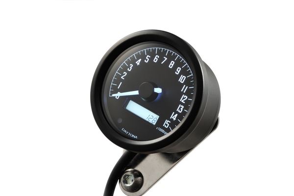 Daytona 15000RPM Odometer Black Kit With Adapter Speedometer Tachometer 88677