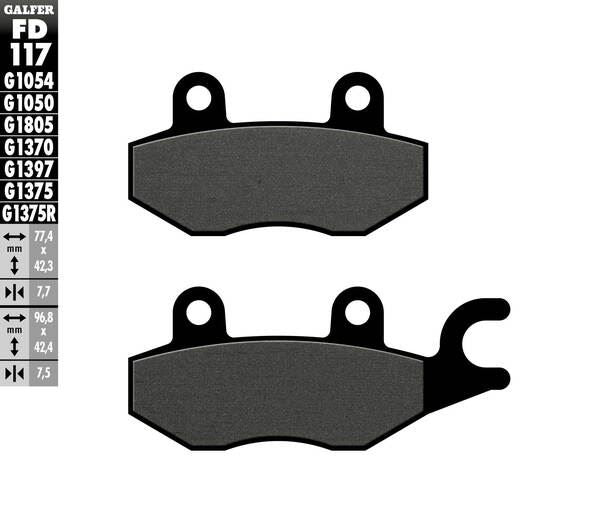 GALFER Brake Pad Street Organic Base FD117G1050