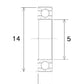 BLACK BEARING Bearing B3 5X14X5MM UB-605-B3