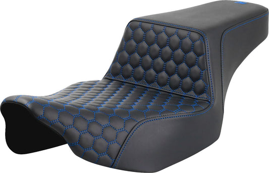 Saddlemen Honeycomb Step-Up Seat Blue Stitch For HD FLTRXSE 1977 23-24 823-07-17801