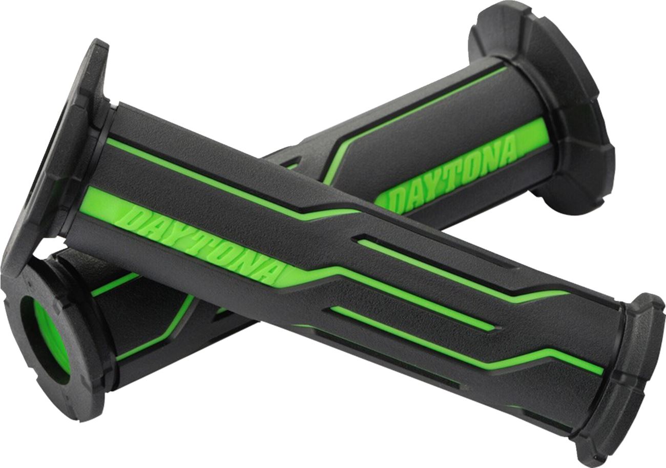 Daytona GRIPPYGRIP GGD-Line Grip Green with Open Ends 7/8 Handlebar Pair 88660