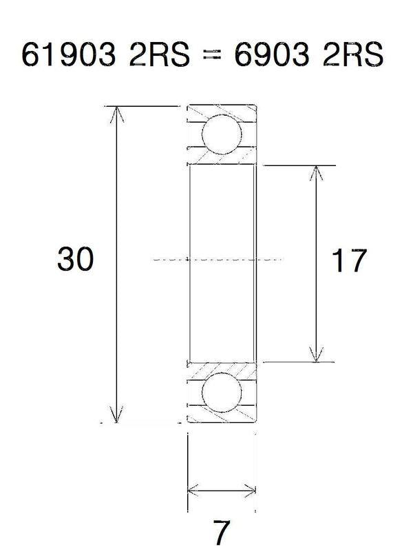 BLACK BEARING Bearing B5 17X30X7MM UB-6903-B5