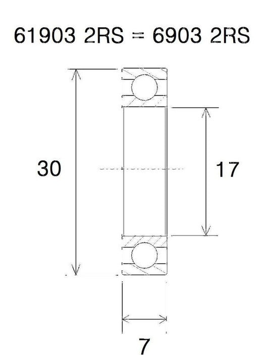 BLACK BEARING Bearing B5 17X30X7MM UB-6903-B5