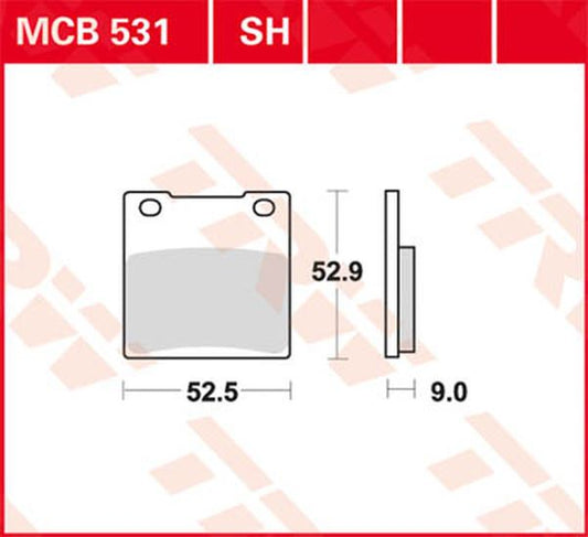 Trw SH Series Sindered Rear Brake Pads For Suzuki GSX 1300 R 1988-2007 MCB531SH