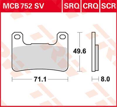 Trw CRQ Series Carbon Race Brake Pads For Suzuki GSX 1300 R 2004-2023 MCB752CRQ
