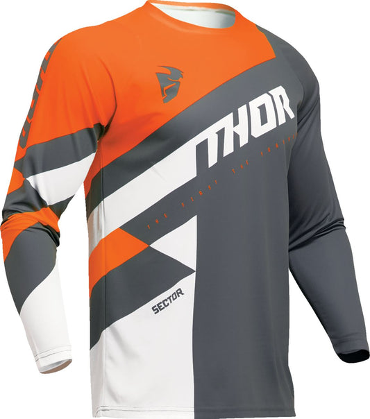 Thor Jersey Youth Sector Checker Charcoal/Orange 24 Model