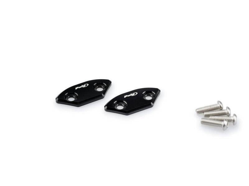 PUIG Mirror Screw Caps Black for Yamaha YZF R6 08-16 3857N