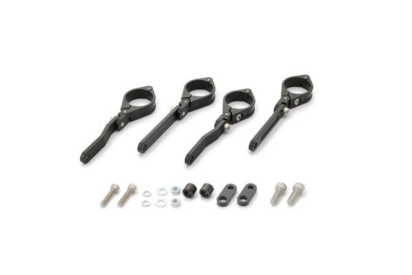 Daytona Headlight Bracket Set CNC Adjustable Black Fork Mount Pair 80725
