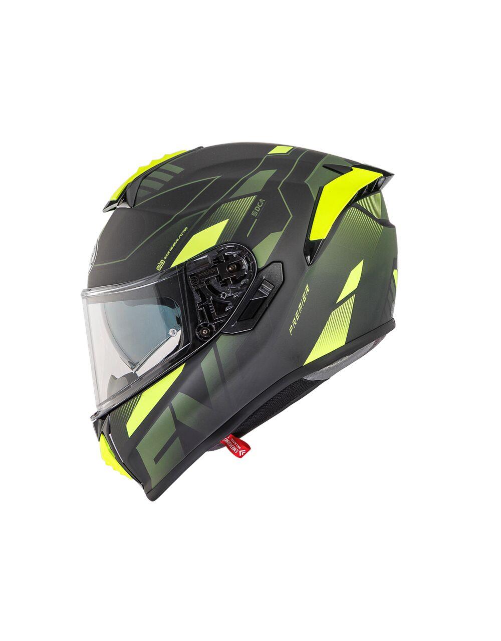 PREMIER HELMETS Evoluzione Yellow/Black Motorcycle Helmet