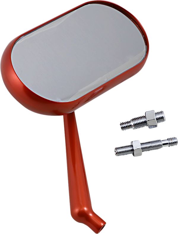 Arlen Ness Oval Mirror Anodized Orange Aluminum Screw-In Right 13-187