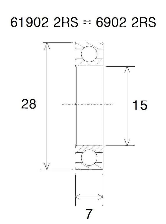 BLACK BEARING Bearing B5 15X28X7MM UB-6902-B5