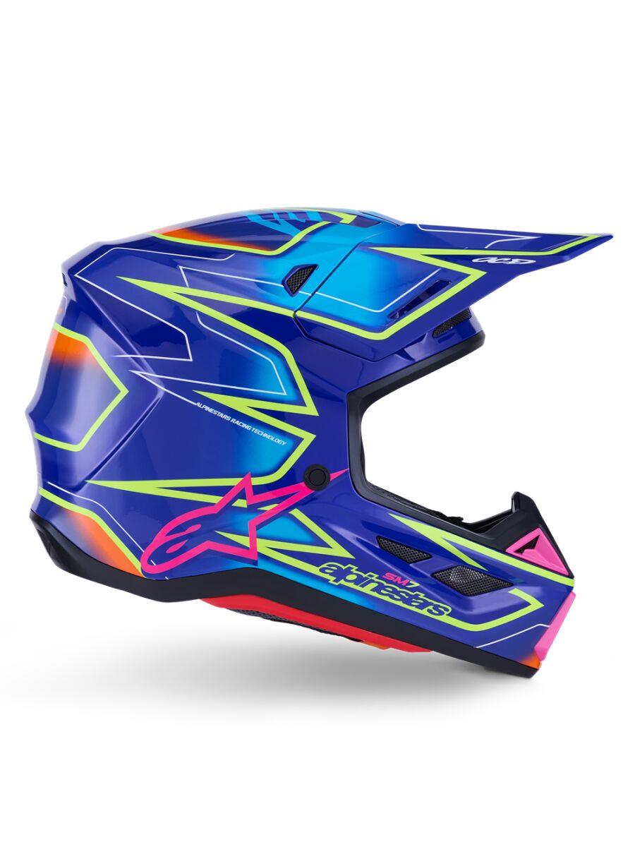 ALPINESTARS SM7 Cast Helmet BLU/YL/PINK 2025 Model
