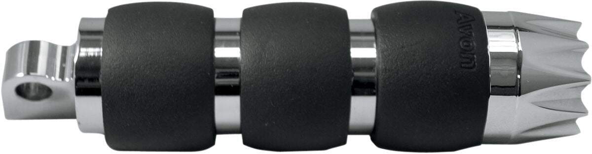 Avon Grips Male-Mount Motorcycle Footpegs Driver Passenger Black Chrome FP-AIR-93-CH-EX