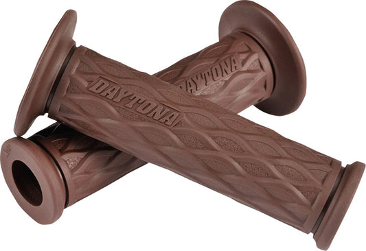 Daytona GRIPPYGRIP GGD-Nami Grip Brown Open End 7/8 Handlebar Pair 88562