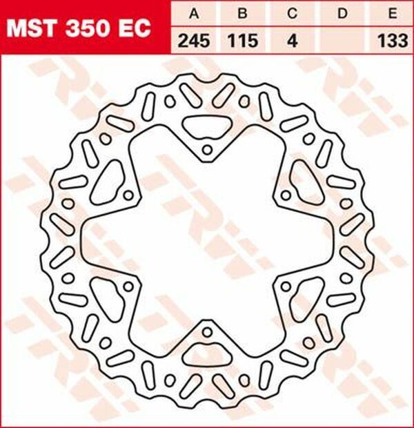 Trw EC Cross Design Brake Rotor For Yamaha YZ 250 2001-2024 Silver MST350EC