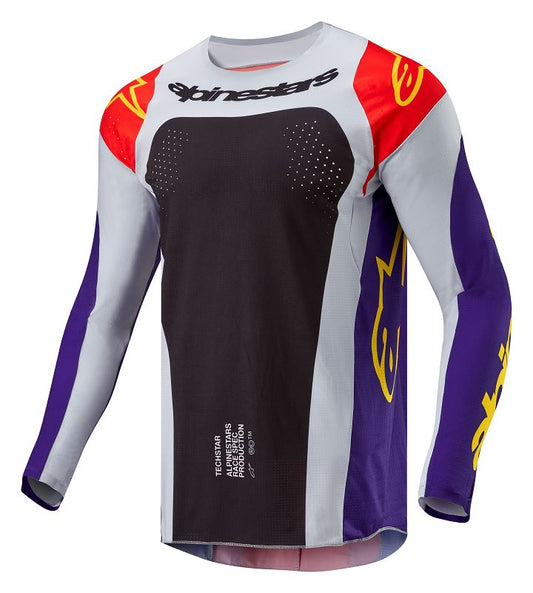 Alpinestars Techstar Ocuri Jersey White Black Purple Yellow