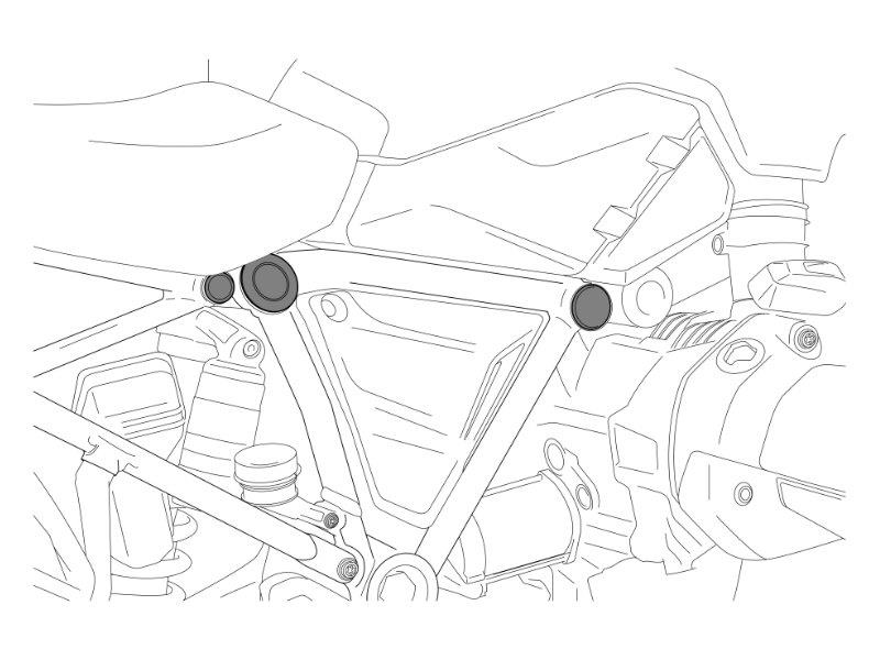 PUIG Chassis Cap Black for Yamaha Tenere 700/Explore/Extreme/Rally/World Raid 19-25 3713N