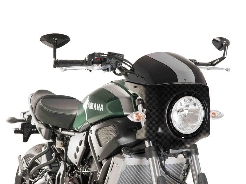 PUIG Retro Carbon Look Semi Fairing And Screen 180mm Black for Yamaha XSR 700 16-20 9187N