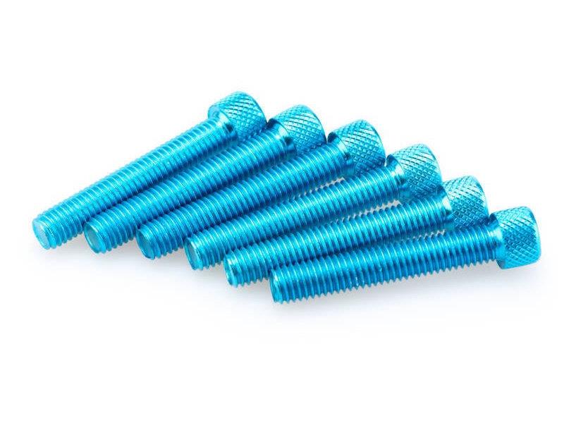 PUIG M8 55mm Allen Screws x 6 Blue Universal 0540A