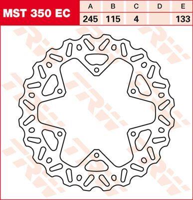 Trw EC Cross Design Brake Rotor For Yamaha YZ 250 2001-2024 Silver MST350EC