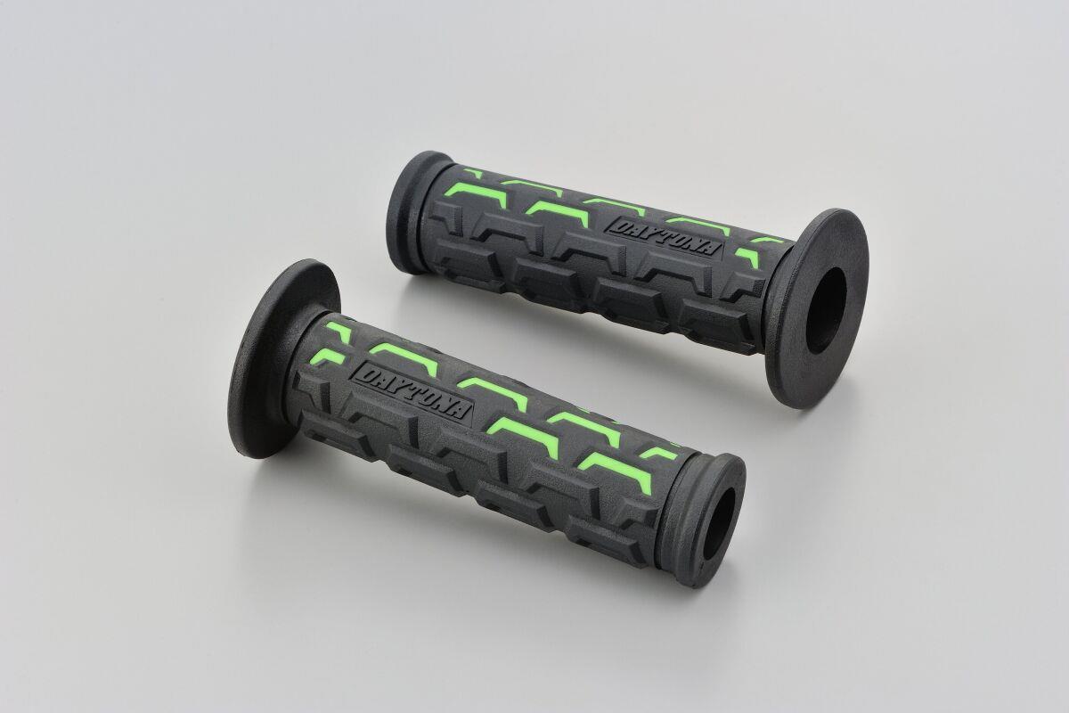 Daytona Grippy Grip GGD-Ground Open End Handlebar Grips Black Green 22.2mm 25178