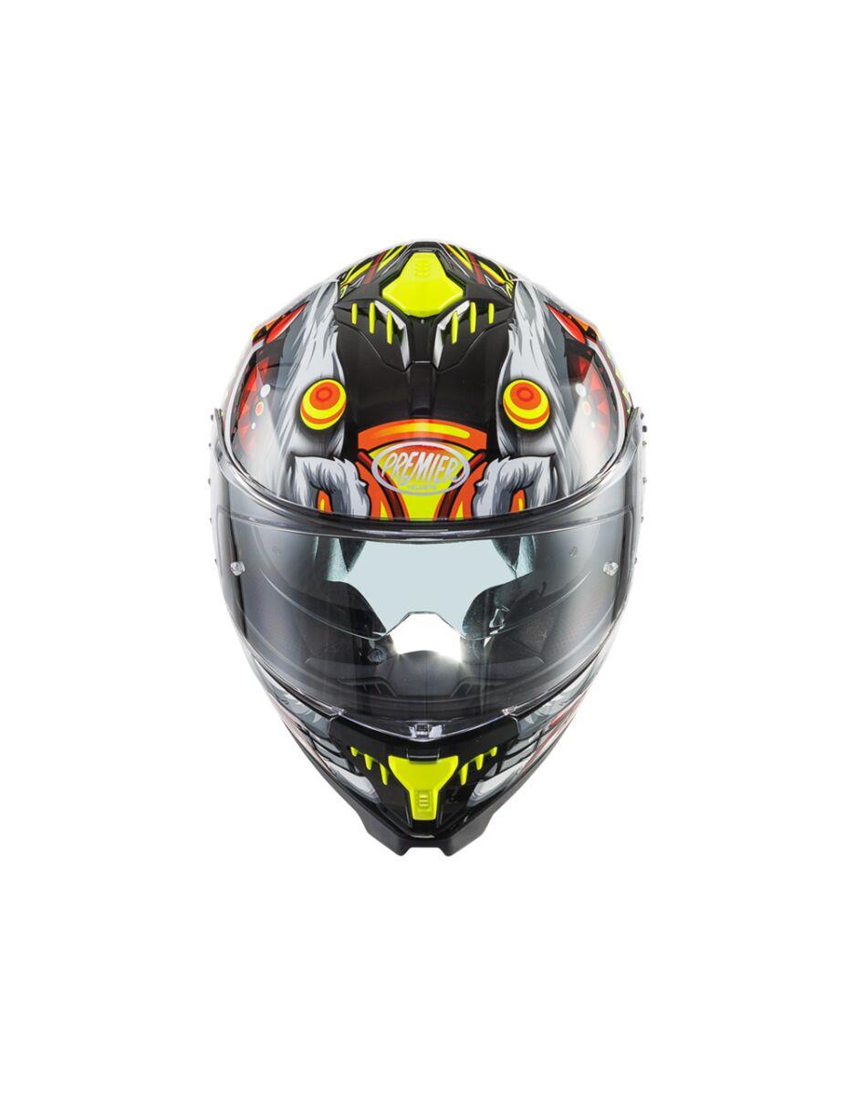 PREMIER HELMETS Typhoon Red/Yellow/Gray Motorcycle Helmet