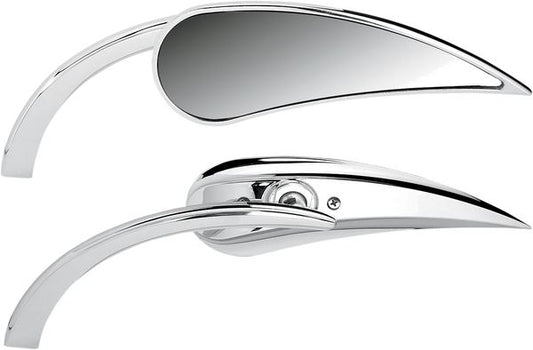 Arlen Ness Micro-Mirror Chrome Silver Screw-In Convex Teardrop Left 13-410