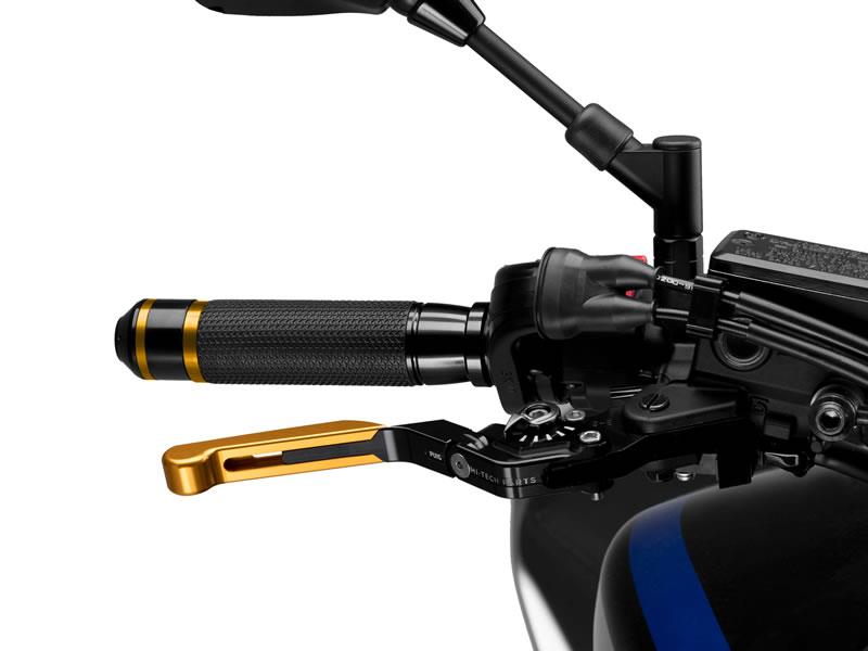 Puig Extendable Folding V3 Brake (Gold Extender With Blue Selector) Black 0414H