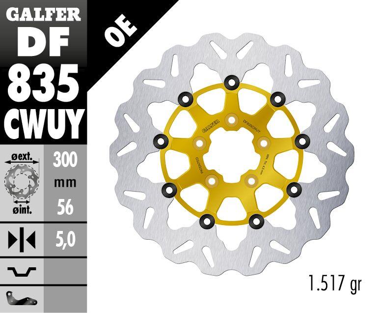 Galfer Brake Rotors For Harley Davidson FLSB 1750 2004-2024 DF835CWUY