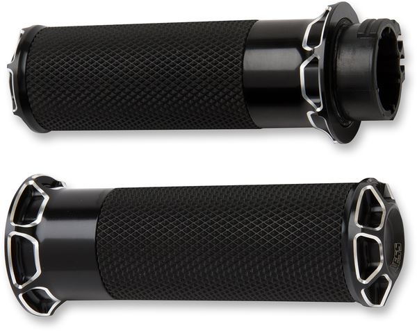 Arlen Ness Beveled Grips Black Anodized For Harley Davidson XL 883 N 76-22 07-331
