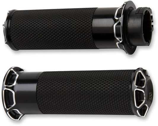 Arlen Ness Beveled Grips Black Anodized For Harley Davidson XL 883 N 76-22 07-331