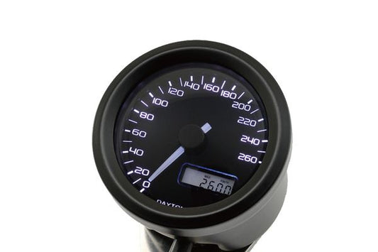 Daytona Velona48 Black Face Blue White Readout Accurate ODO Speedometer 87389