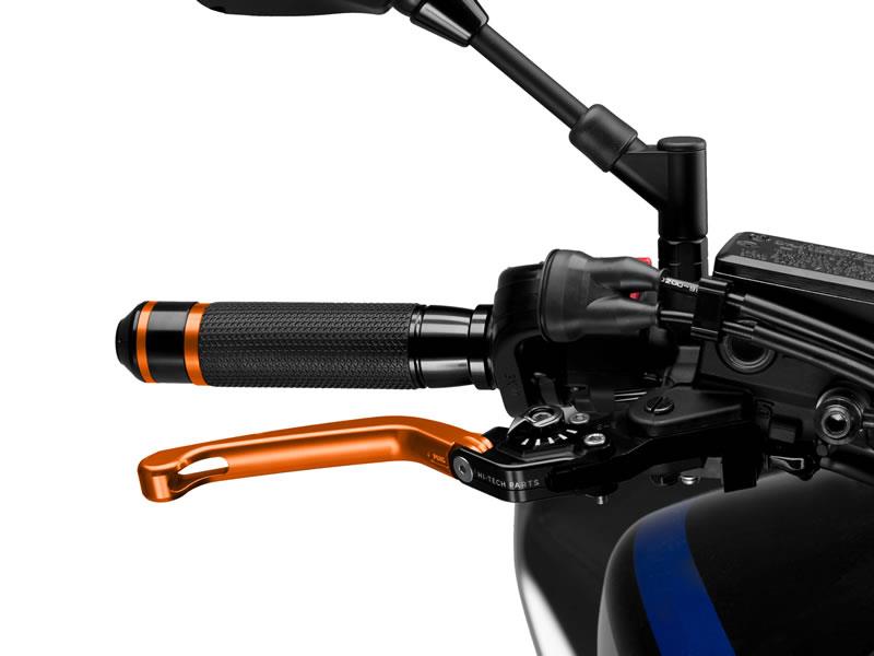 Puig Folding V3 Brake (Orange Lever With Blue Selector) Black 9485N