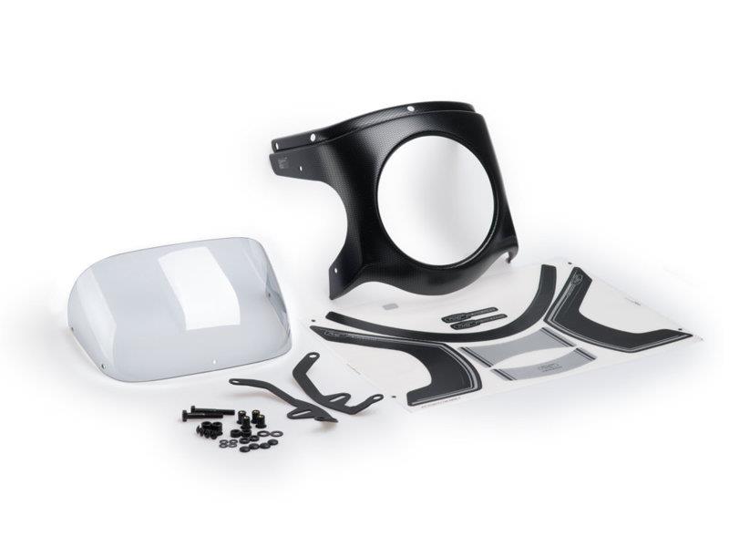 Puig Retro Carbon Look Semi Fairing And Screen 180mm Clear 7653W