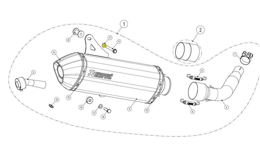 Akrapovic Washer Yam Kaw Fan Duc Ves Suz 1000 650 250 310 05-25