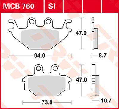 Trw All Round Sintered Metal Brake Pads For Yamaha MT-125 2008-2024 MCB760
