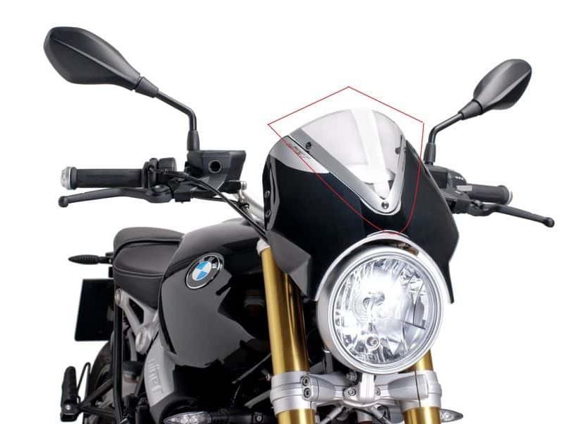 Puig Retrovision Black Semi Fairing And Screen Clear 20680W