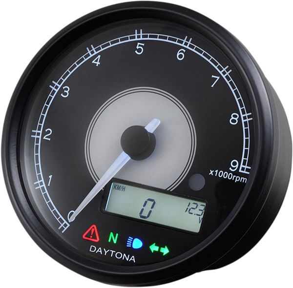 Daytona Digital Speed RPM Black Kit With Adapter Tachometer 87792 15000